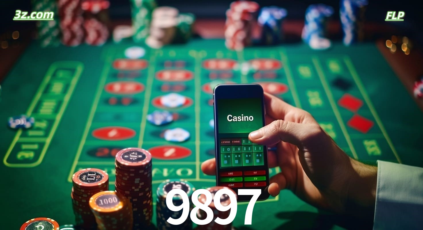Cassino online móvel 9897 com apostas em roleta e fichas de pôquer