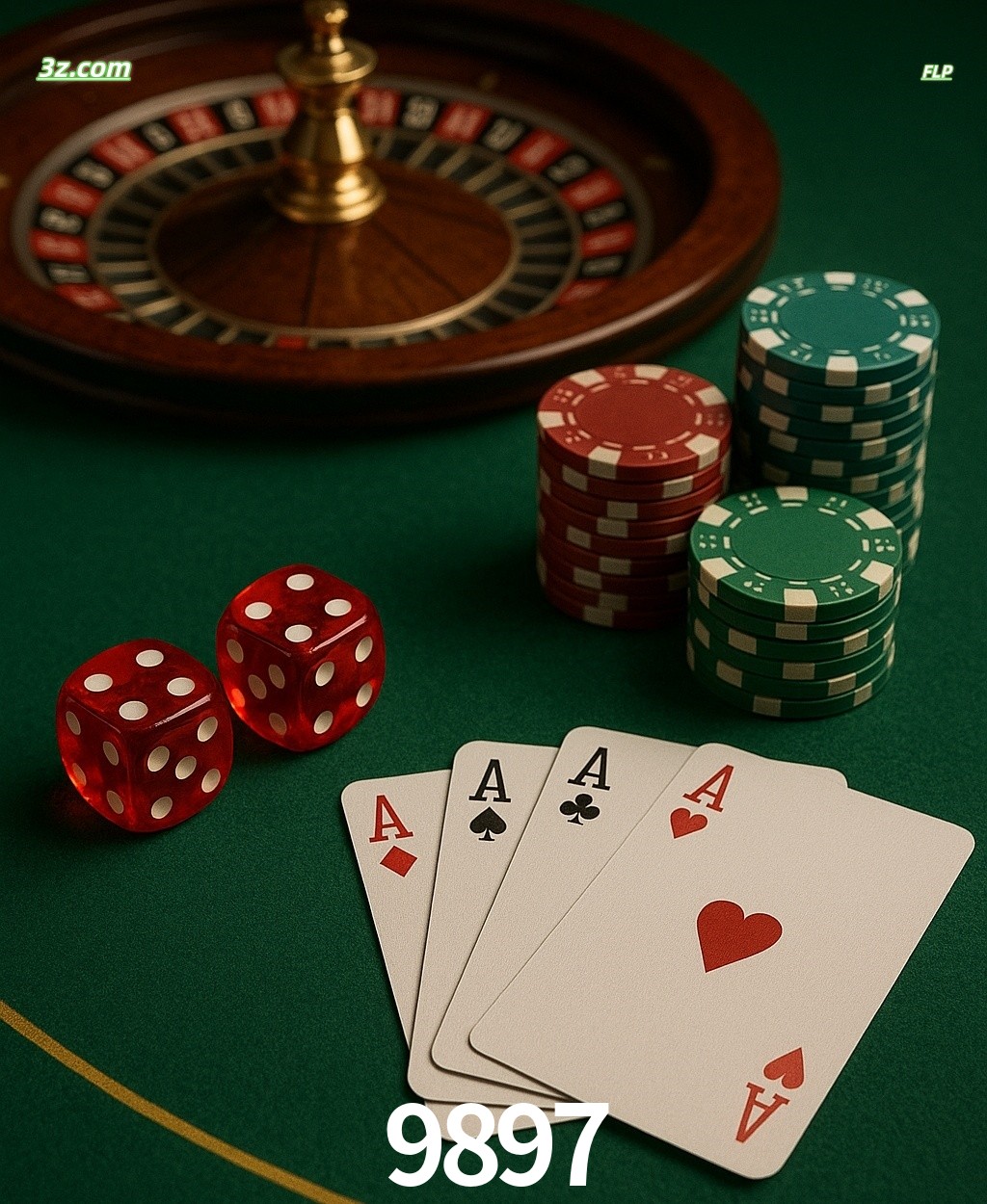 Cassino online 9897 com jogos de mesa: roleta, dados, pôquer e fichas